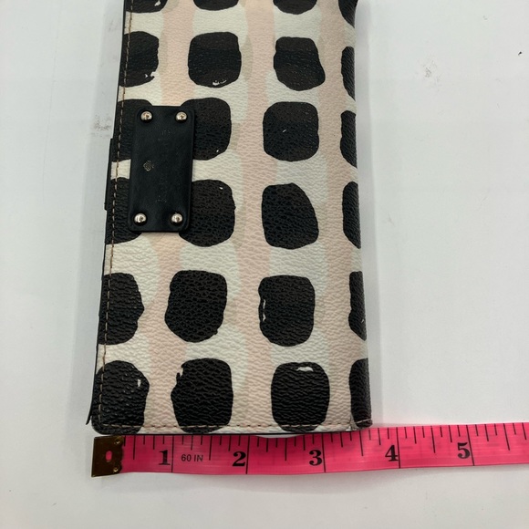 KATE SPADE Leather Patterned Wallet White Black Pink - Picture 12 of 14